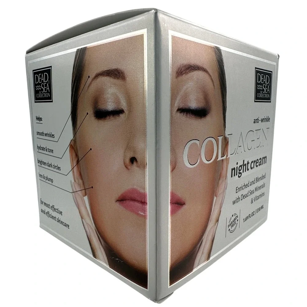 Dead Sea Collection Womens 1.69 oz Night Cream Silver‎ Anti-Wrinkle Collagen